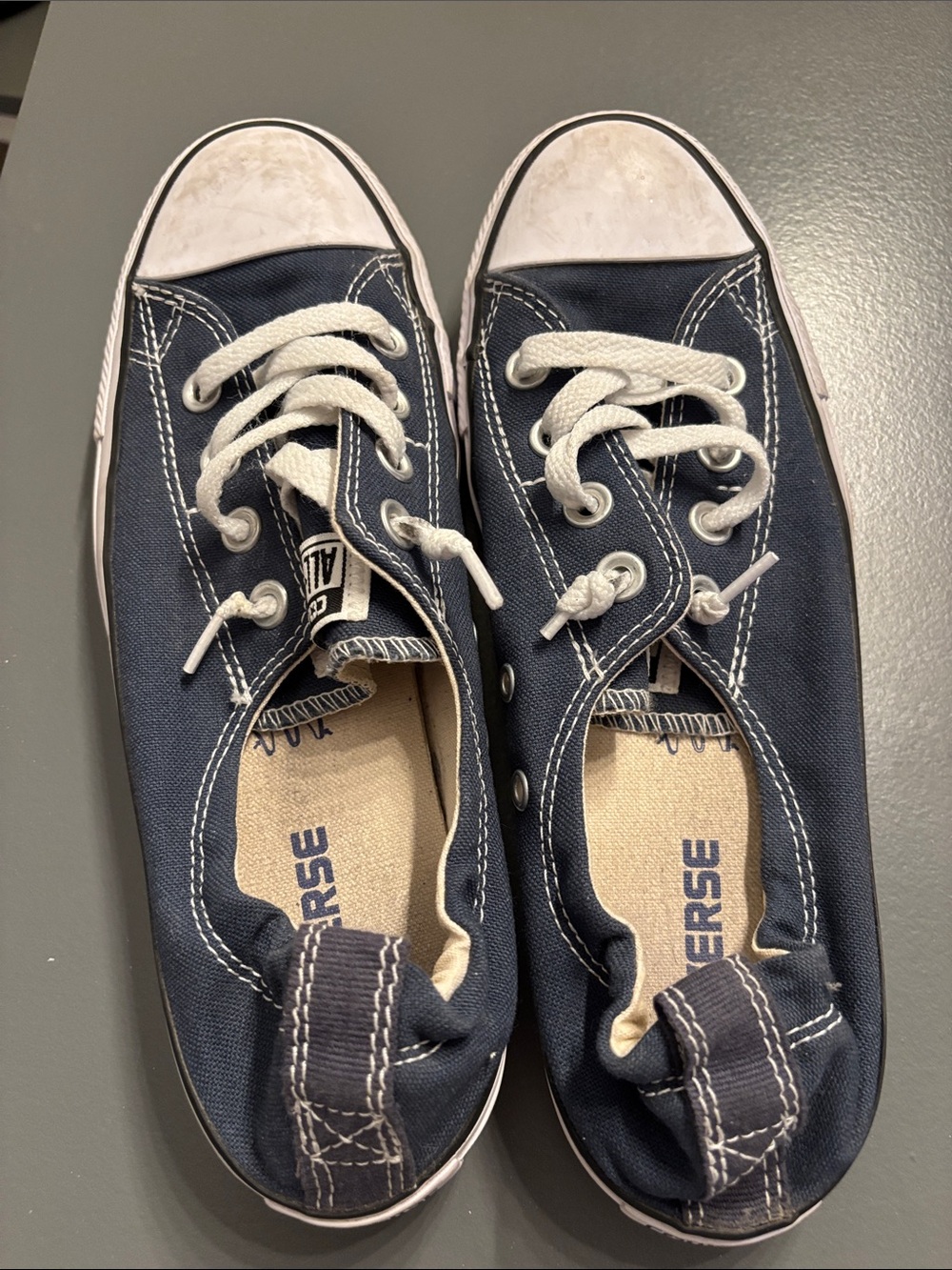 Classic Converse Navy Blue Canvas Low-Top Sneakers